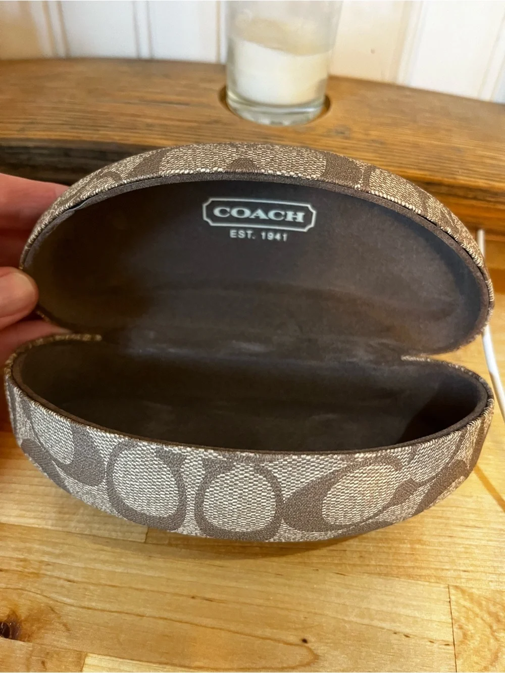 Coach Oversized Milky Beige Sunglasses with case